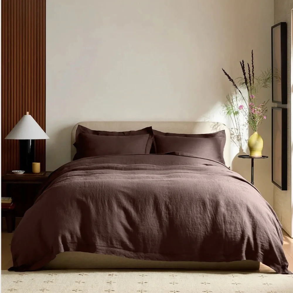 QUINCE ESPRESSO LINEN DUVET SET